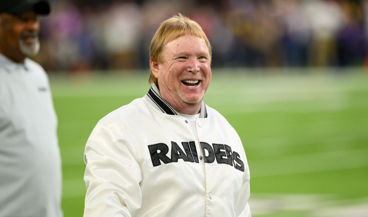 Las Vegas Raiders owner Mark Davis on the field before a game.