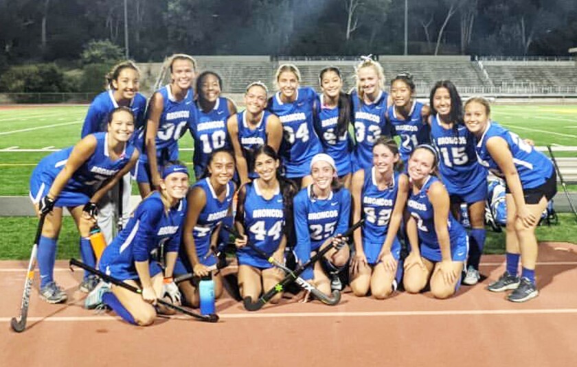 Rancho Bernardo High's field hockey team.