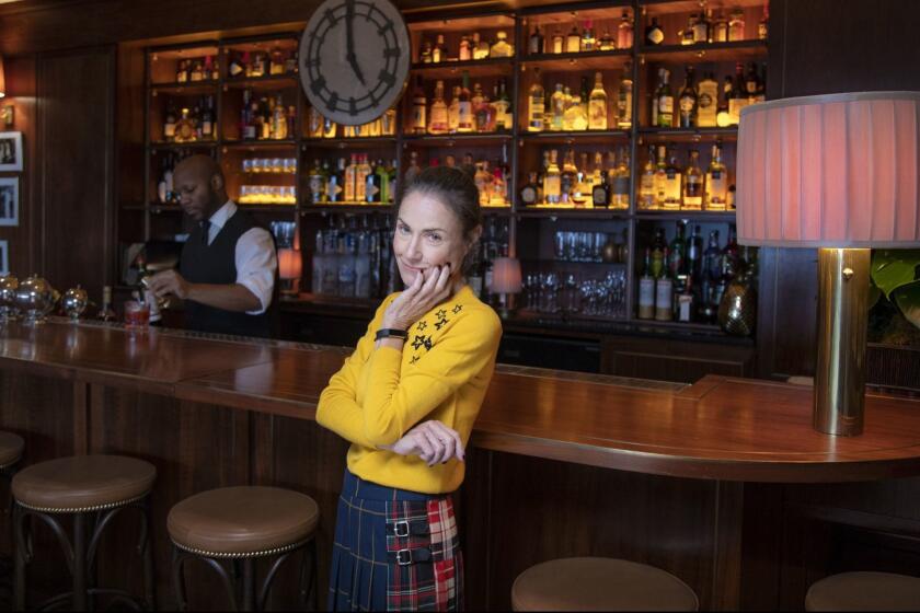 WST HOLLYWOOD, CA - NOVEMBER 01, 2018 - Gabé Doppelt photographed at Sunset Tower Bar, November 01, 2018. She is the new maitre d at the Sunset Tower Bar, one of the most exclusive dining rooms in Los Angeles.