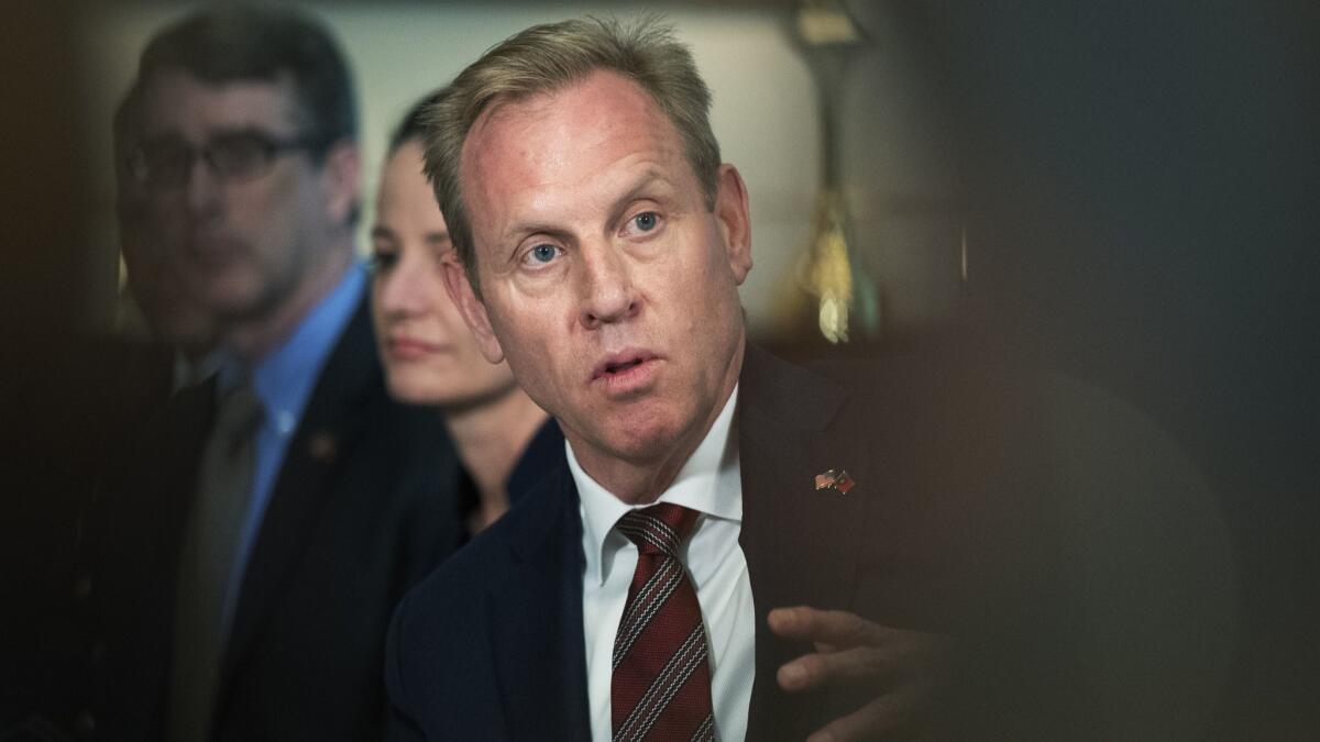 Acting Defense Secretary Patrick Shanahan, shown at the Pentagon last week, said he had decided to withdraw his candidacy after “significant reflection.”