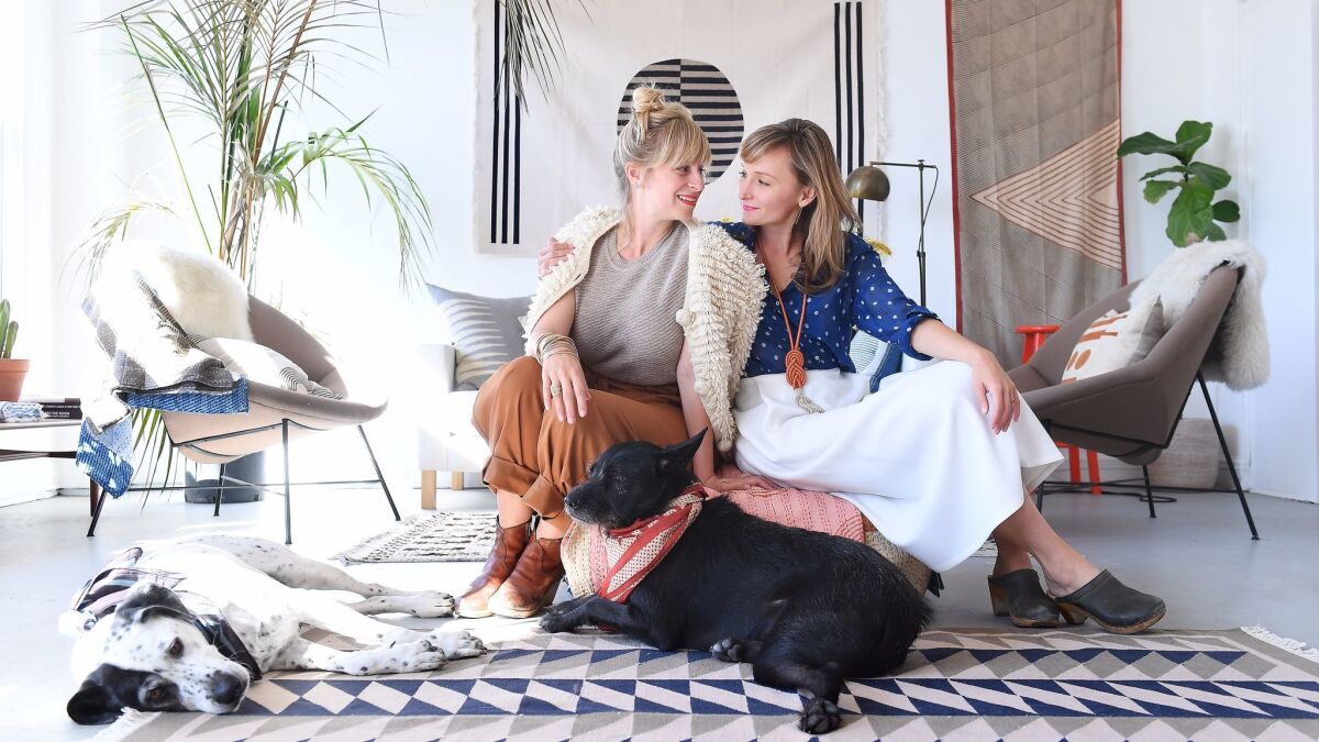Lily and Hopie Stockman of Block Shop in their downtown Los Angeles studio. (Christina House / For The Times)