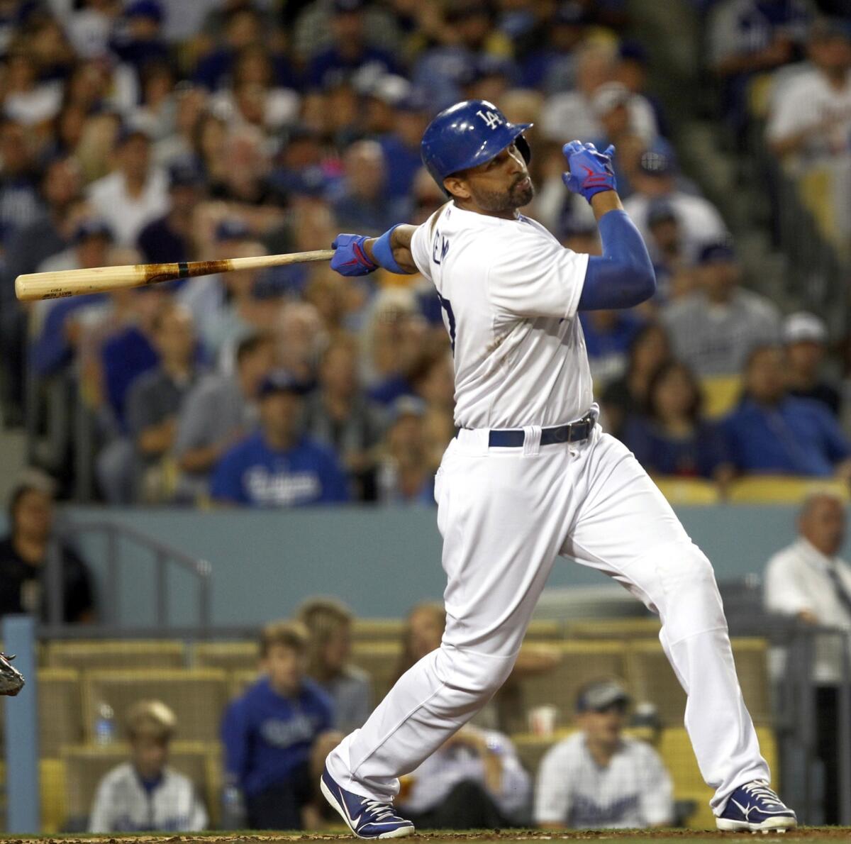 Dodgers outfielder Matt Kemp has missed 81 games this season because of injury.