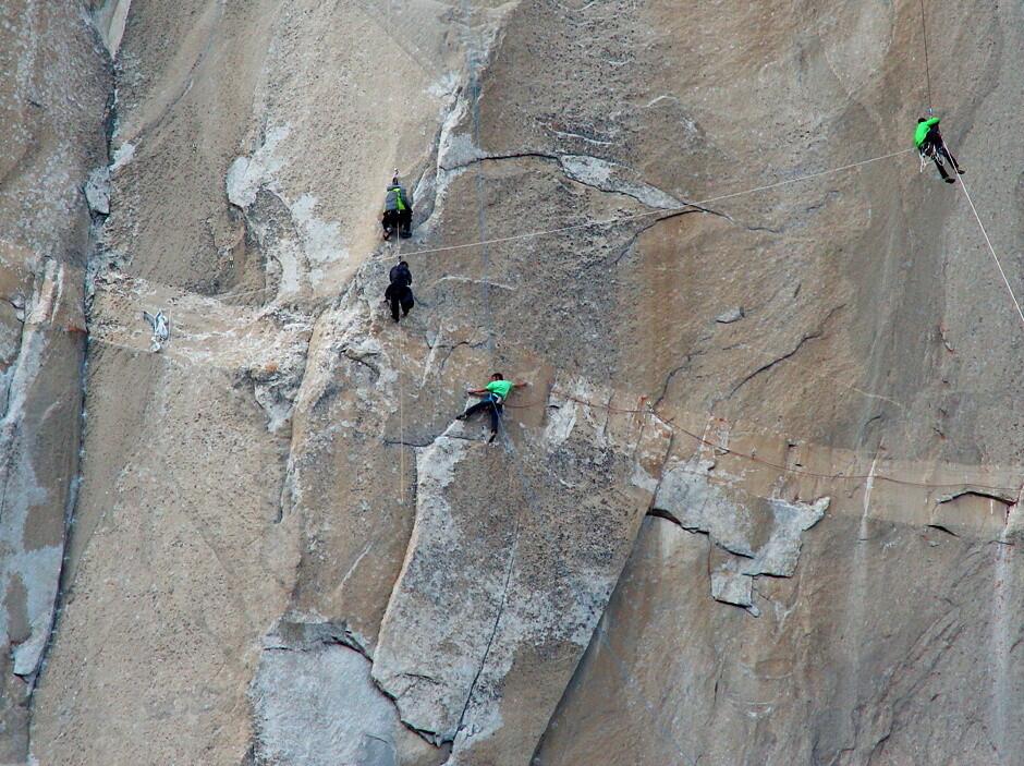 Climbing El Capitan's steep Dawn Wall in Yosemite