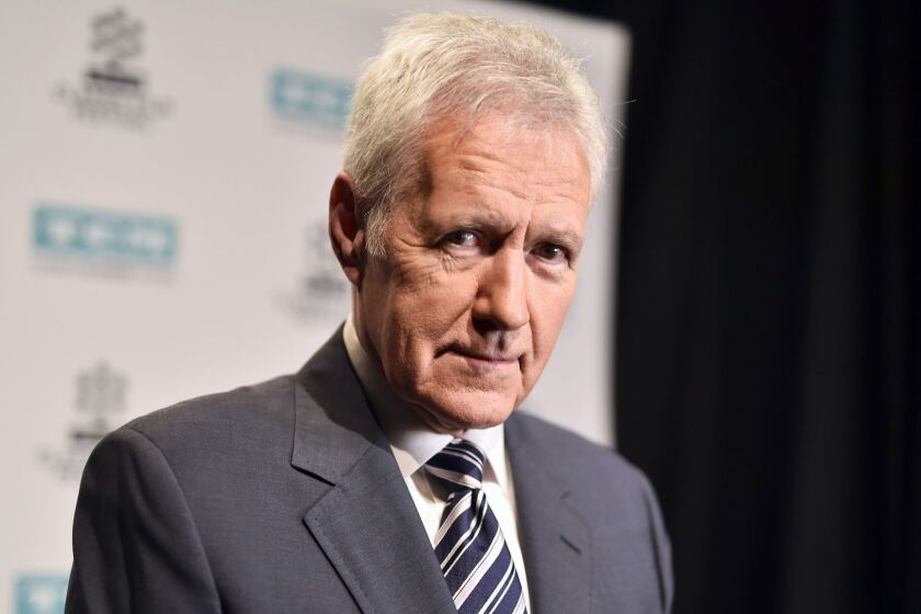 FILE - MARCH 06: "Jeopardy!" host Alex Trebek announced March 6, 2019 that he has been diagnosed with stage 4 pancreatic cancer. LOS ANGELES, CA - APRIL 07: TV personality Alex Trebek attends the screening of 'The Bridge on The River Kwai' during the 2017 TCM Classic Film Festival on April 7, 2017 in Los Angeles, California. 26657_004 (Photo by Emma McIntyre/Getty Images for TCM) ** OUTS - ELSENT, FPG, CM - OUTS * NM, PH, VA if sourced by CT, LA or MoD **