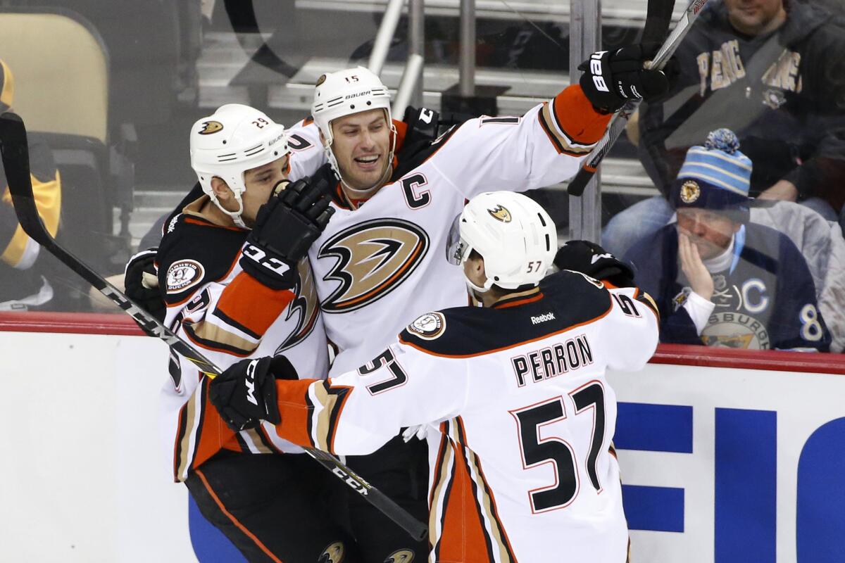 Ryan Getzlaf has seven goals with 39 assists and leads the Ducks with 46 points.