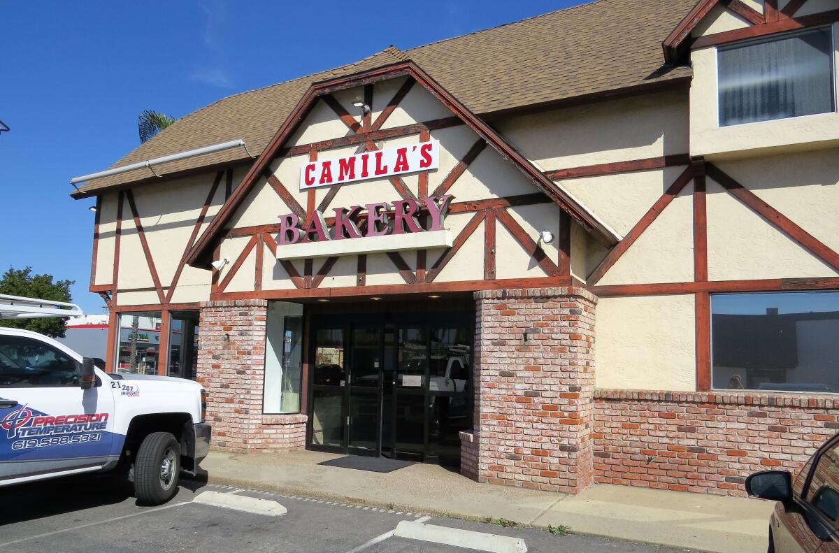 The longtime former home of Wedeking's Bakery in Escondido, which closed in November 2018, has reopened as the family-run Camila's Bakery, an international pastry shop and panaderia.