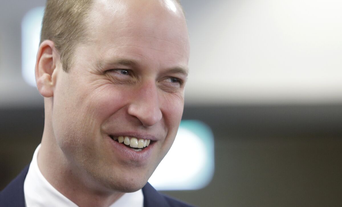 FILE - In this Tuesday, April 17, 2018 file photo, Britain's Prince William smiles as he attends a joint session of the Commonwealth Heads of Government Business and Youth forums at the QEII Centre in London. Prince William announced 15 inaugural finalists on Friday, Sept. 17, 2021 for the Earthshot Prize, his ambitious global environmental award that aims to find new ideas and technologies to tackle climate change, air pollution and the Earth’s most pressing challenges. (AP Photo/Alastair Grant, Pool, File)