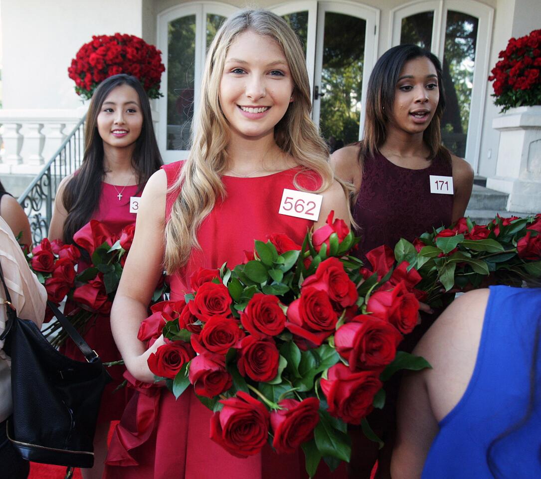 Flintridge Prep's Erika Karen Winter reactes after hearing her name be selected to the Royal Court at the announcement of the 2016 Tournament of Roses Royal Court at the Tournament House in Pasadena on Monday, Oct. 5, 2015.