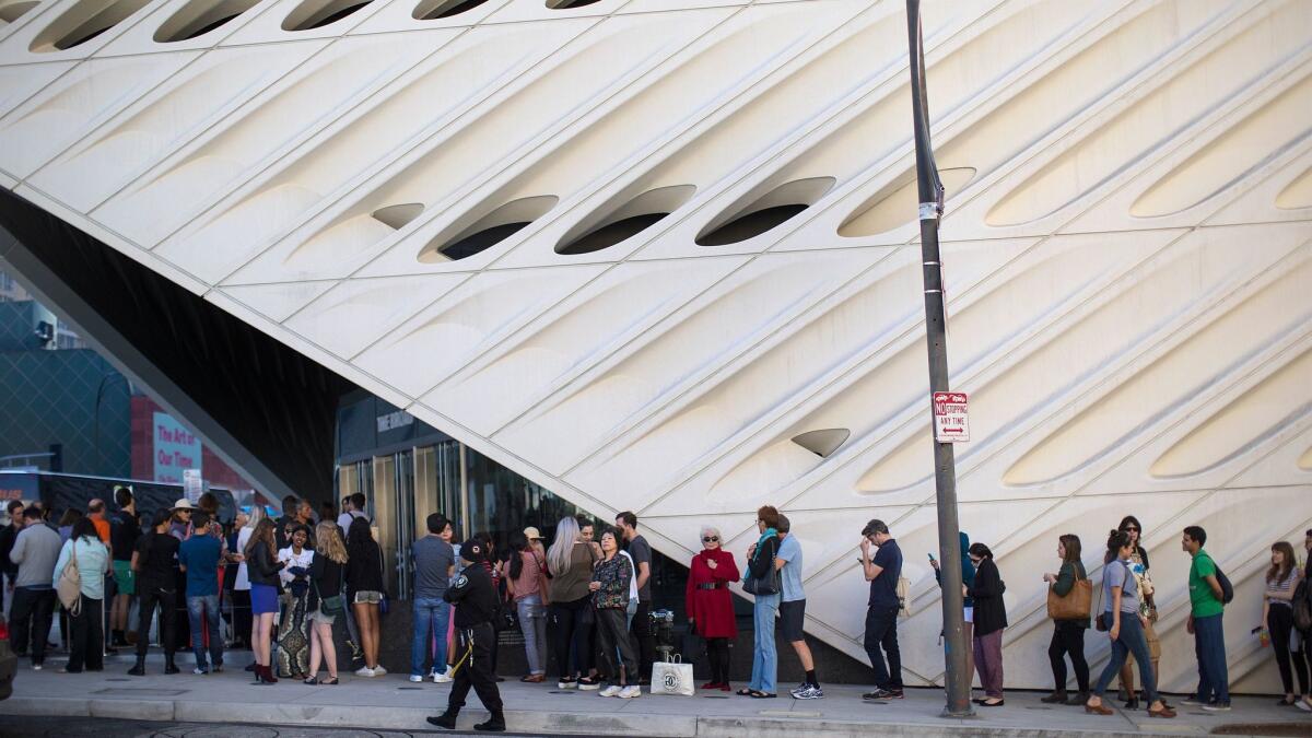 The line outside The Broad. Six months after the museum's opening in downtown Los Angeles, data showed that 70% of the guests were under the age of 34.