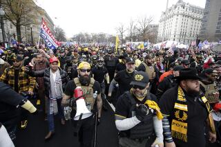 Trump supporters rally at Freedom Plaza in Washington on Saturday.
