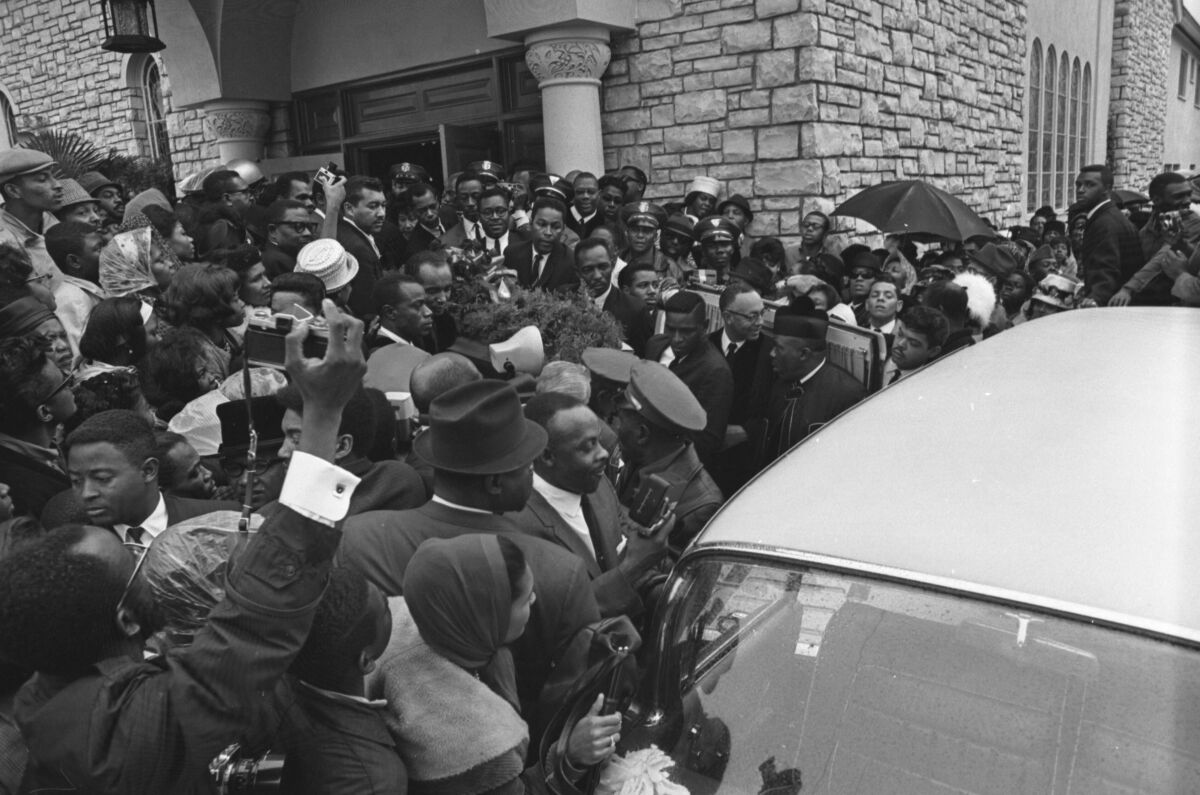 Funeral services for singer Sam Cooke in 1964.