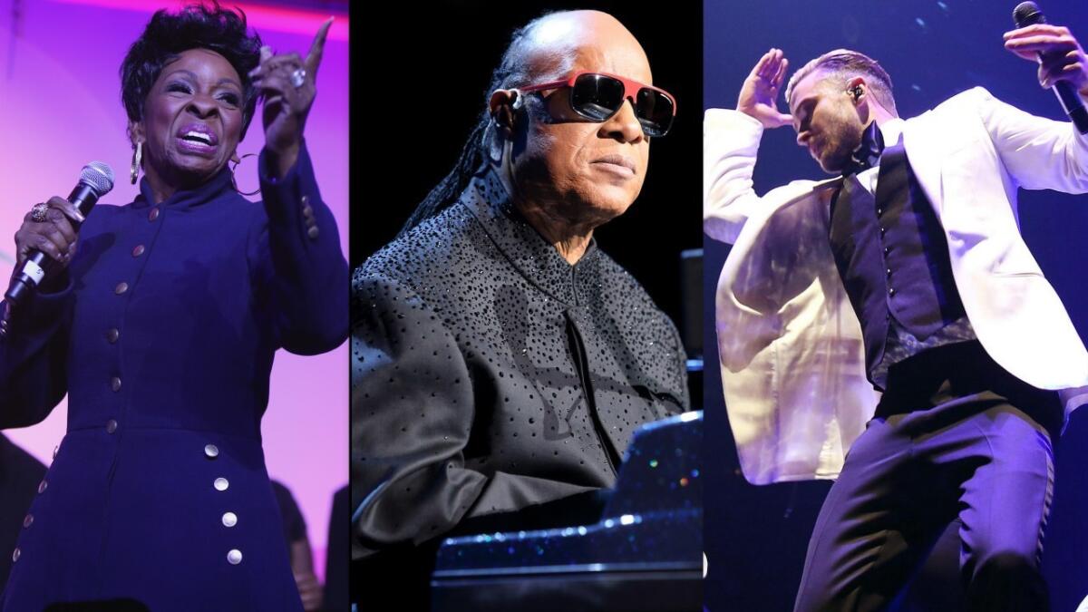 Gladys Knight, Stevie Wonder and Justin Timberlake are among the stars who will perform during the Thanksgiving weekend in Las Vegas.