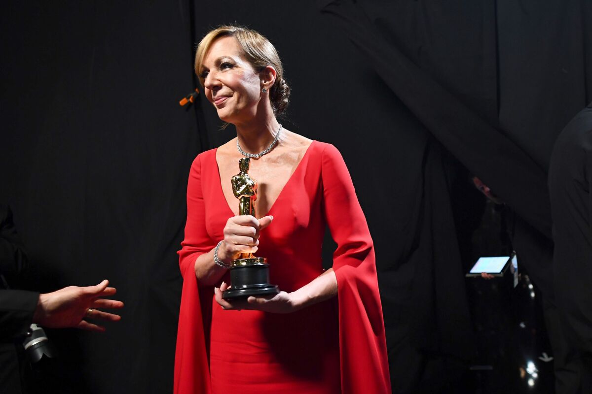 Allison Janney backstage at the 90th Academy Awards.