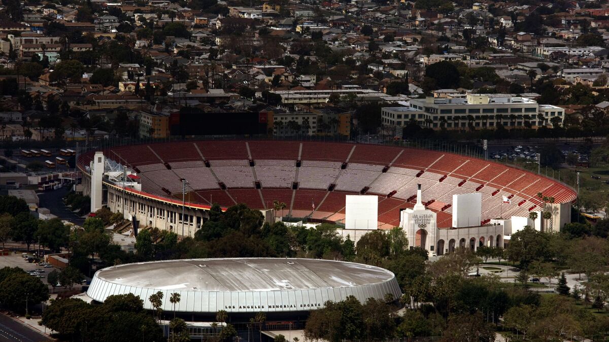 An aerial view of the Coliseum in 2014.
