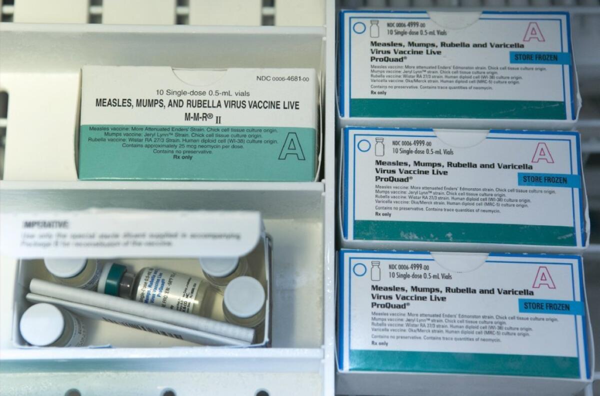 Supplies of the measles-mumps-rubella vaccine