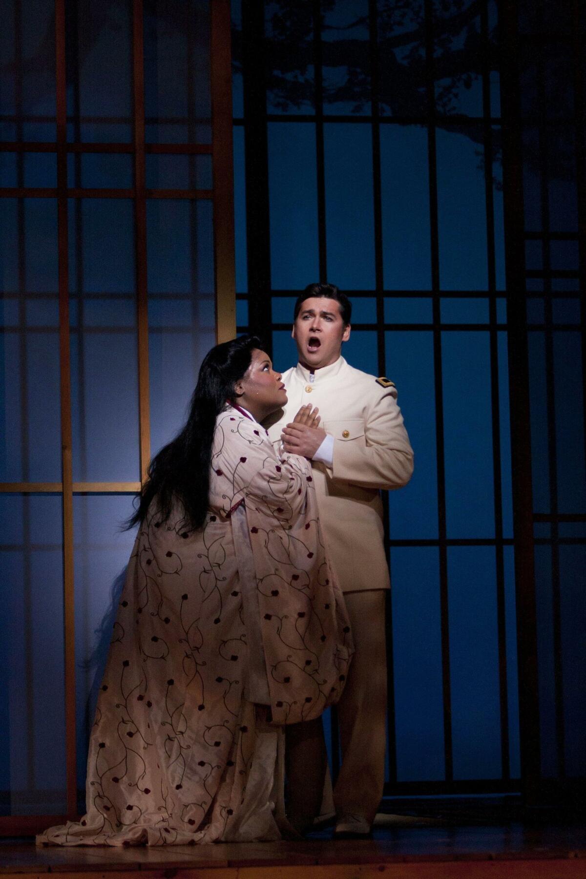 Soprano Latonia Moore and tenor Teodor Ilincai in San Diego Opera’s “Madame Butterfly.” J. Katarzyna Woronowicz