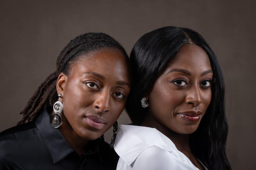 EL SEGUNDO-CA-NOVEMBER 7, 2023: Nneka and Chiney Ogwumike, from left, are photographed at the Los Angeles Times in El Segundo on November 7, 2023. DO NOT PUBLISH. FOR THE POWER LIST PROJECT ONLY. (Christina House / Los Angeles Times)