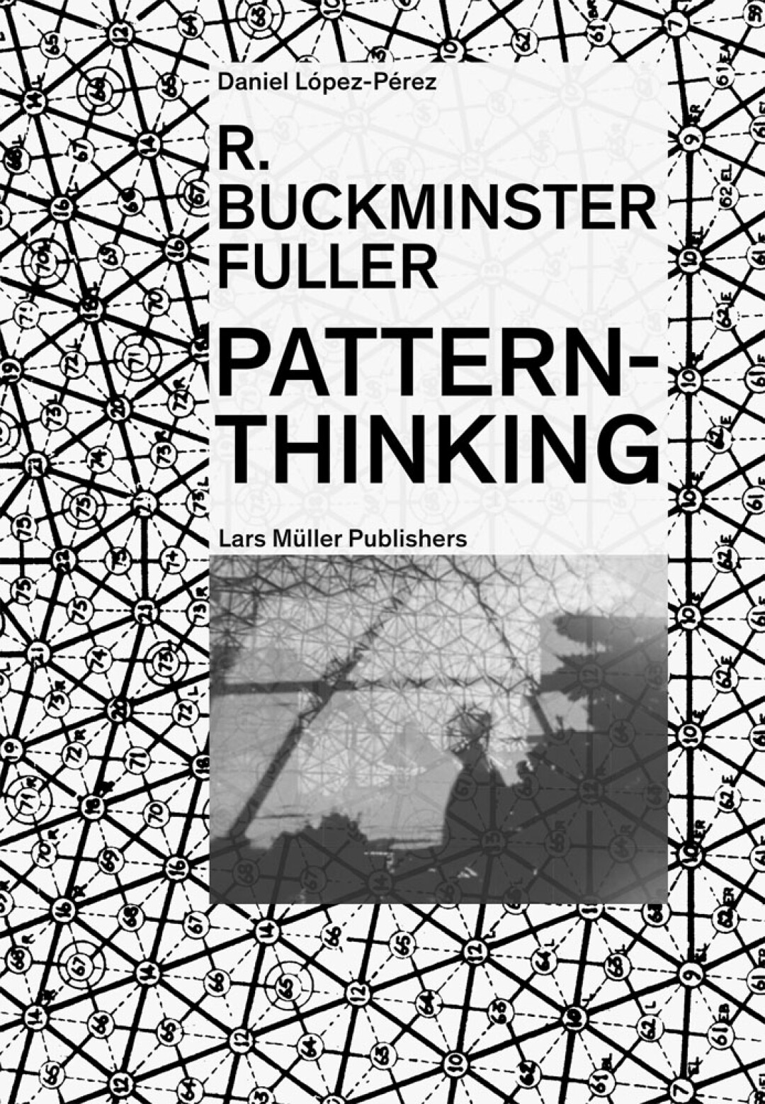 A book cover with a black-and-white pattern