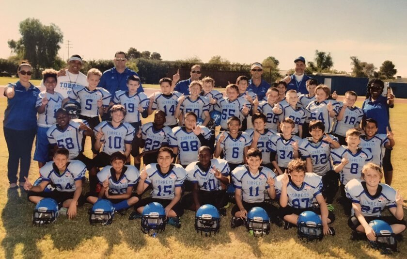 This year’s La Jolla Torreys, in the La Jolla Pop Warner Junior Pee Wee Division, made history by becoming the first La Jolla Pop Warner team in any division to advance into a regional playoff game and win.