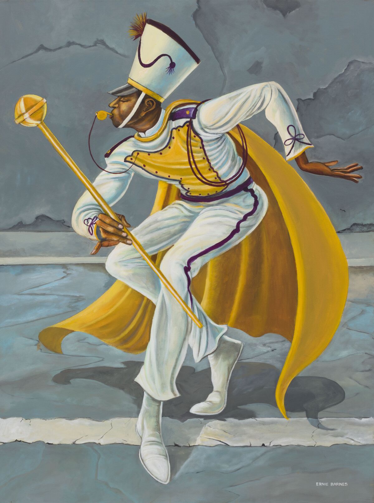 Ernie Barnes' "The Drum Major" (2003), which the Lucas Museum acquired in 2020.