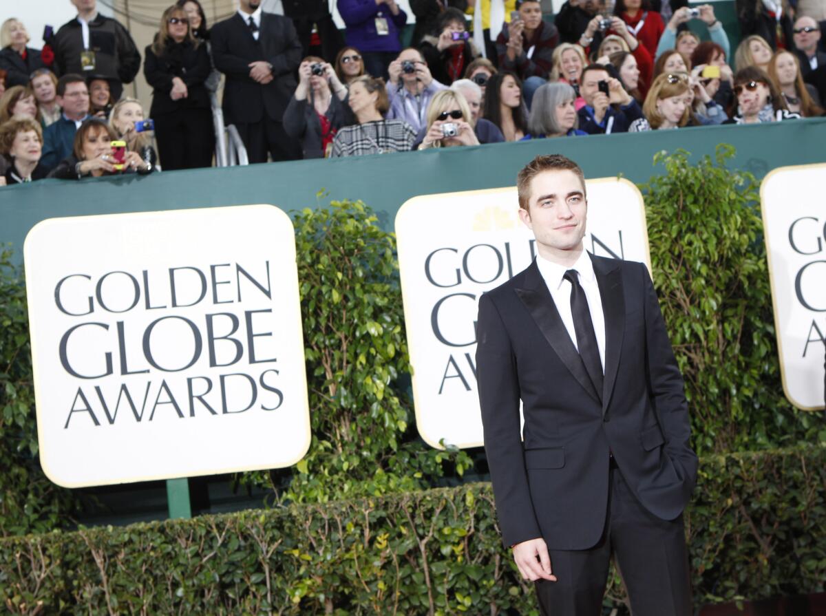 Robert Pattinson arrives at the Golden Globe Awards at the Beverly Hilton in January.