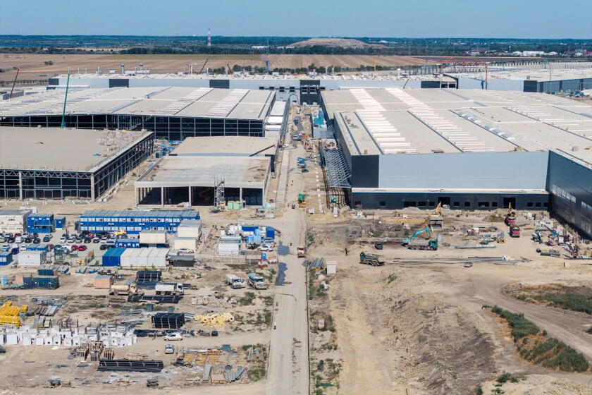Construction of BYD’s electric vehicle plant in Szeged, southern Hungary, in August.