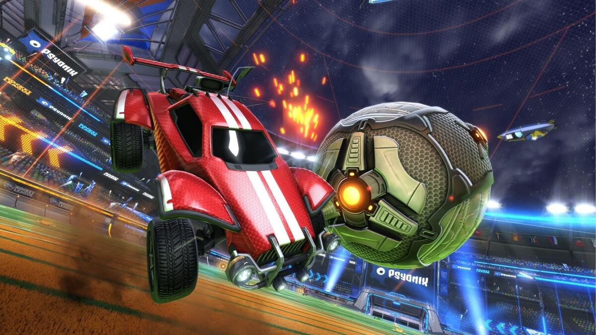 The Psyonix hit game “Rocket League” features race cars that play soccer.