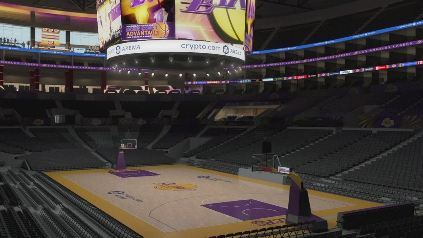 The Staples Center sports arena, home of the Los Angeles Lakers