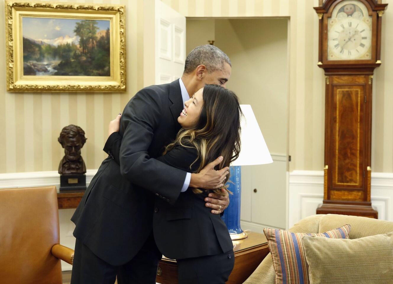 President Obama and Nina Pham