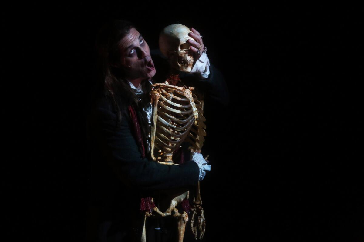 Marc Kudisch in "Anatomy Theatre," being performed in dress rehearsal at Disney Hall's Redcat Theatre in Los Angeles. (Rick Loomis / Los Angeles Times)