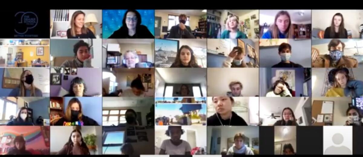 Grauer students Zoom with Mirjam Jaring