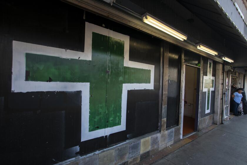 East Los Angeles, CA - August 22 Site of an illegal marijuana dispensary at 4728 Whittier Blvd. on Monday, Aug. 22, 2022 in East Los Angeles, CA. (Brian van der Brug / Los Angeles Times)