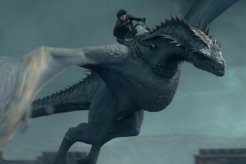 Prince Lucerys (Elliot Grihault) and his dragon Arrax try desperately to escape Westeros' oldest and largest dragon — and her sociopathic rider — in the climax of Season 1 of "House of the Dragon." Visual effects supervisor Angus Bickerton and his massive team are nominated for the Emmy.