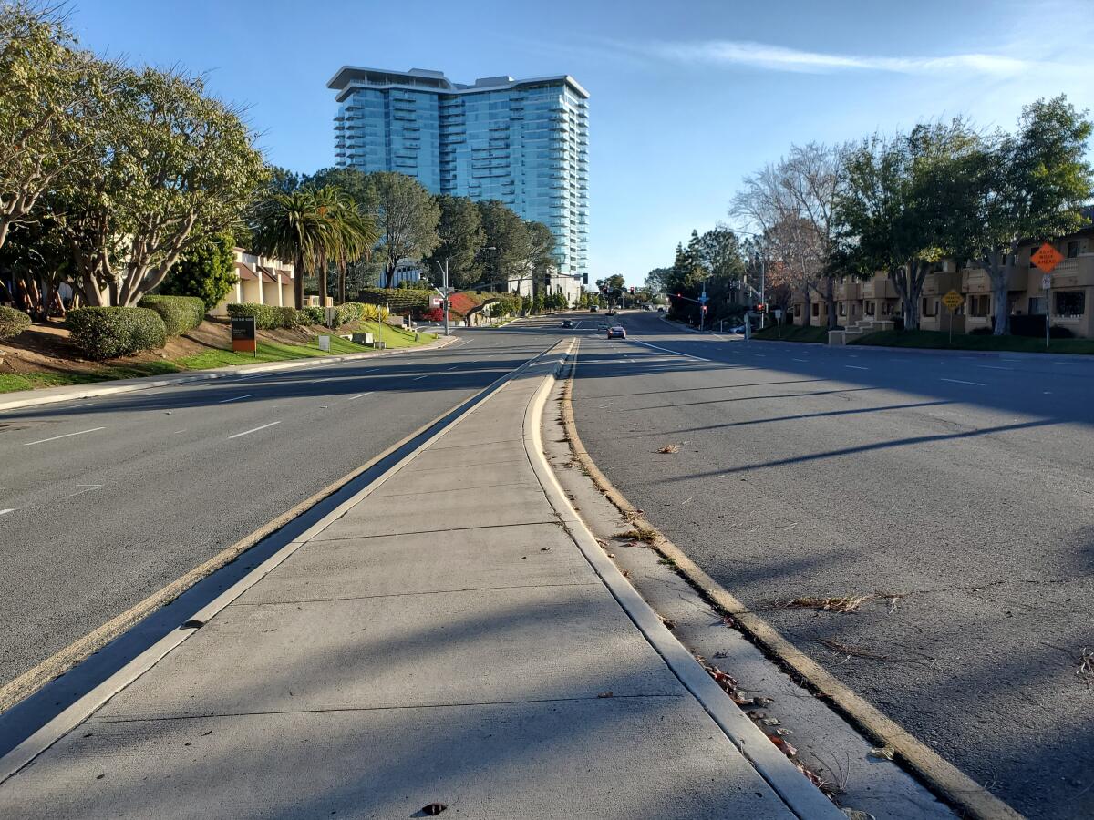 Nobel Drive near Genesee Avenue is where loud car "sideshows" reportedly have been taking place.