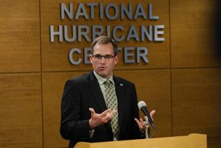Mike Brennan, Director of the National Hurricane Center, speaks during a news conference, Wednesday, May 31, 2023, in Miami. Brennan and FEMA Director Deanne Criswell discussed preparedness for hurricane season, which begins June 1. (AP Photo/Marta Lavandier)