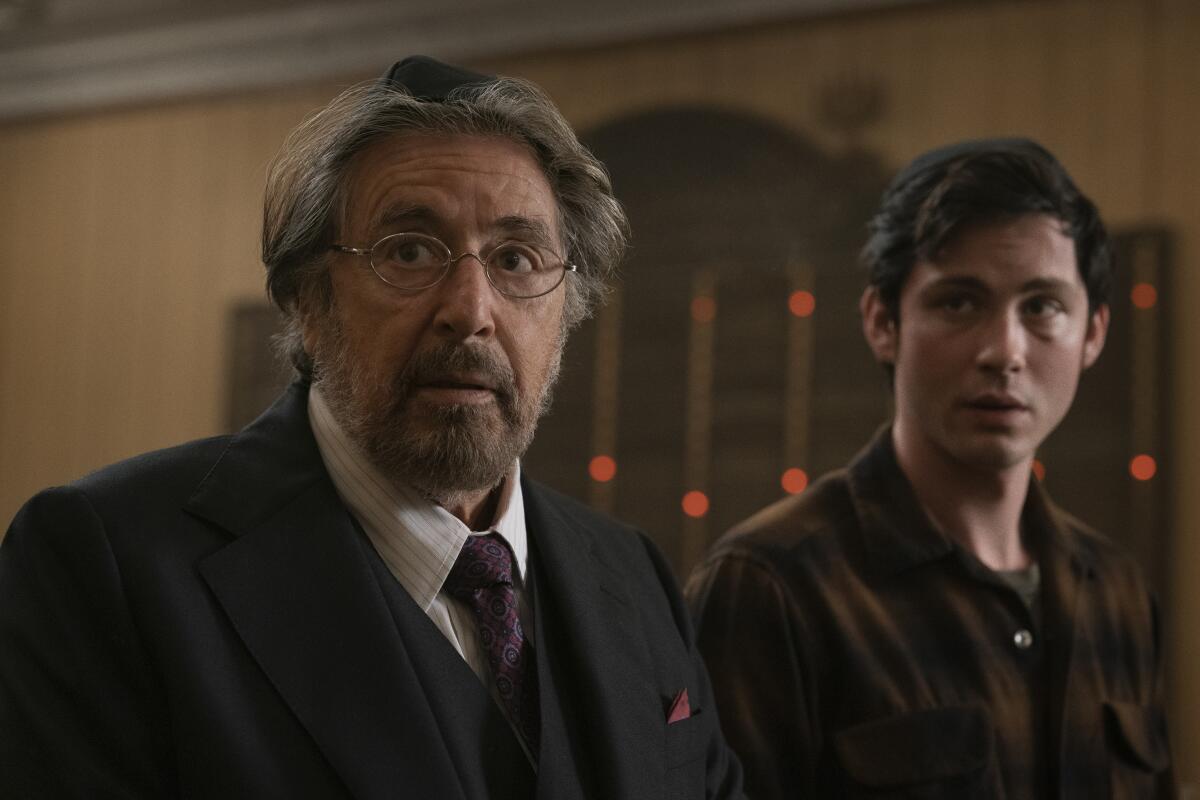 Al Pacino and Logan Lerman in "Hunters" on Amazon Prime.