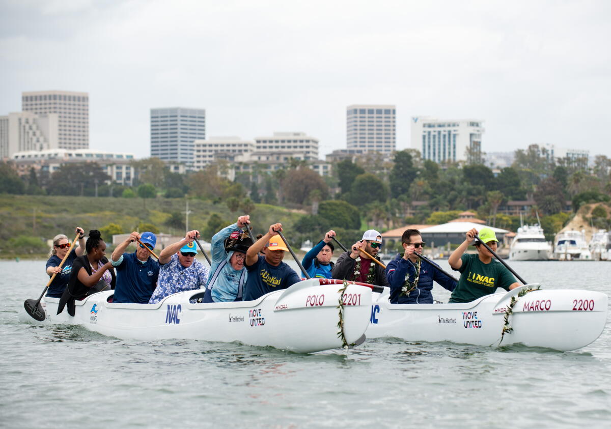 Outrigger Rowing Newport Beach outrigger team of adaptive athletes gets new custom wa'a ...