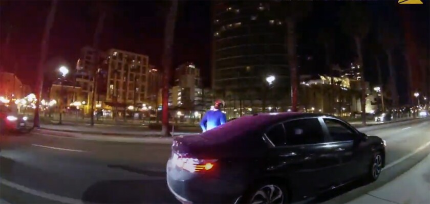 Screen shot from Harbor Police video of a shooting by Convention Center