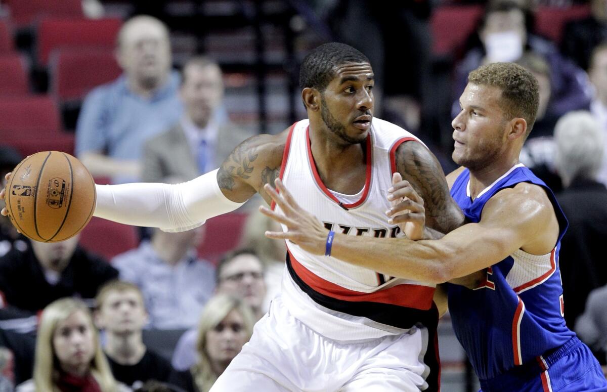 All-Star power forwards LaMarcus Aldridge, working in the post, and Blake Griffin will renew their rivalry when the Trail Blazers visit Staples Center on Saturday afternoon for a game against the Clippers.