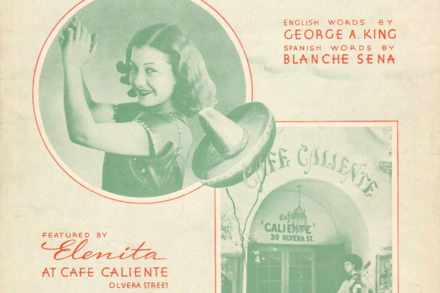 The cover for the 1938 sheet music "Chiapanecas," composed by George A. King. The sheet music is part of the 2013 book, "Songs in the Key of Los Angeles: Sheet Music From the Collection of the Los Angeles Public Library."