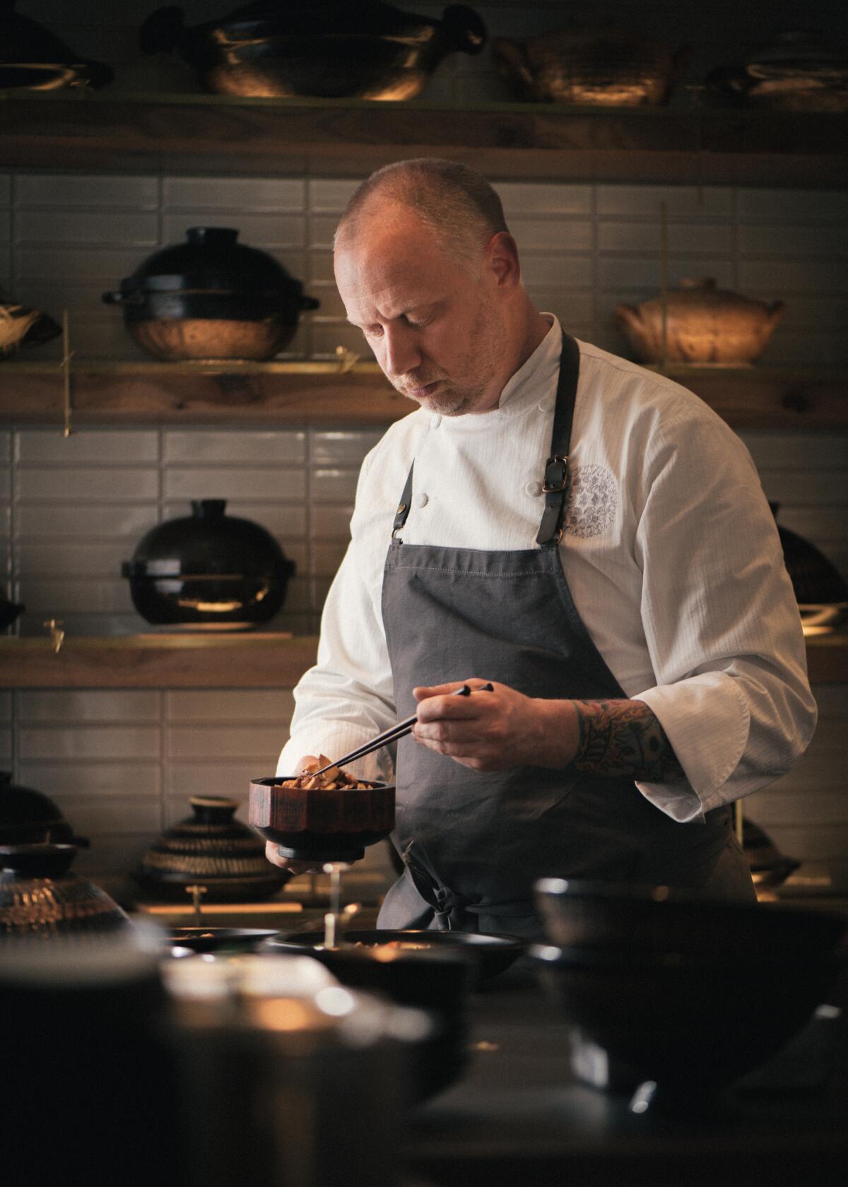 Kyle Connaughton, chef at Michelin three-star restaurant SingleThread in Healdsburg.