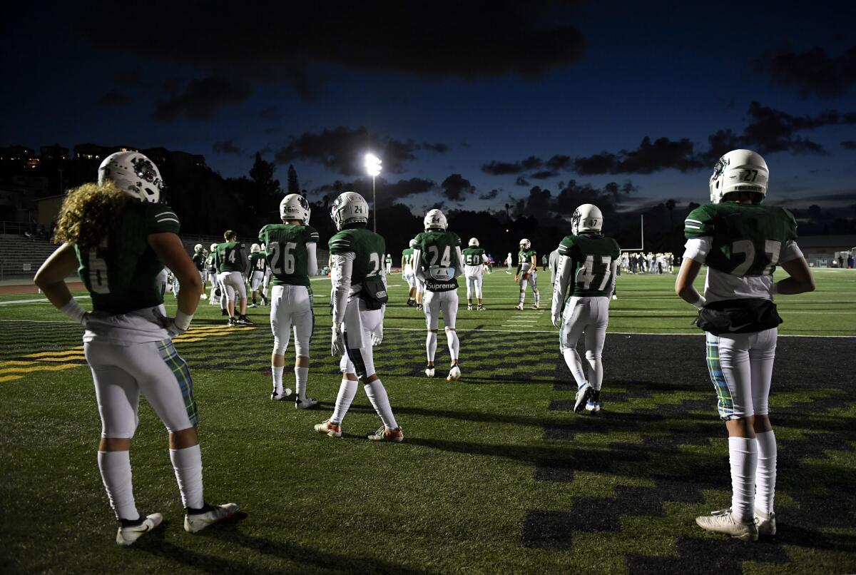 Helix High (above) will play at La Jolla tonight to complete the shortened football season.