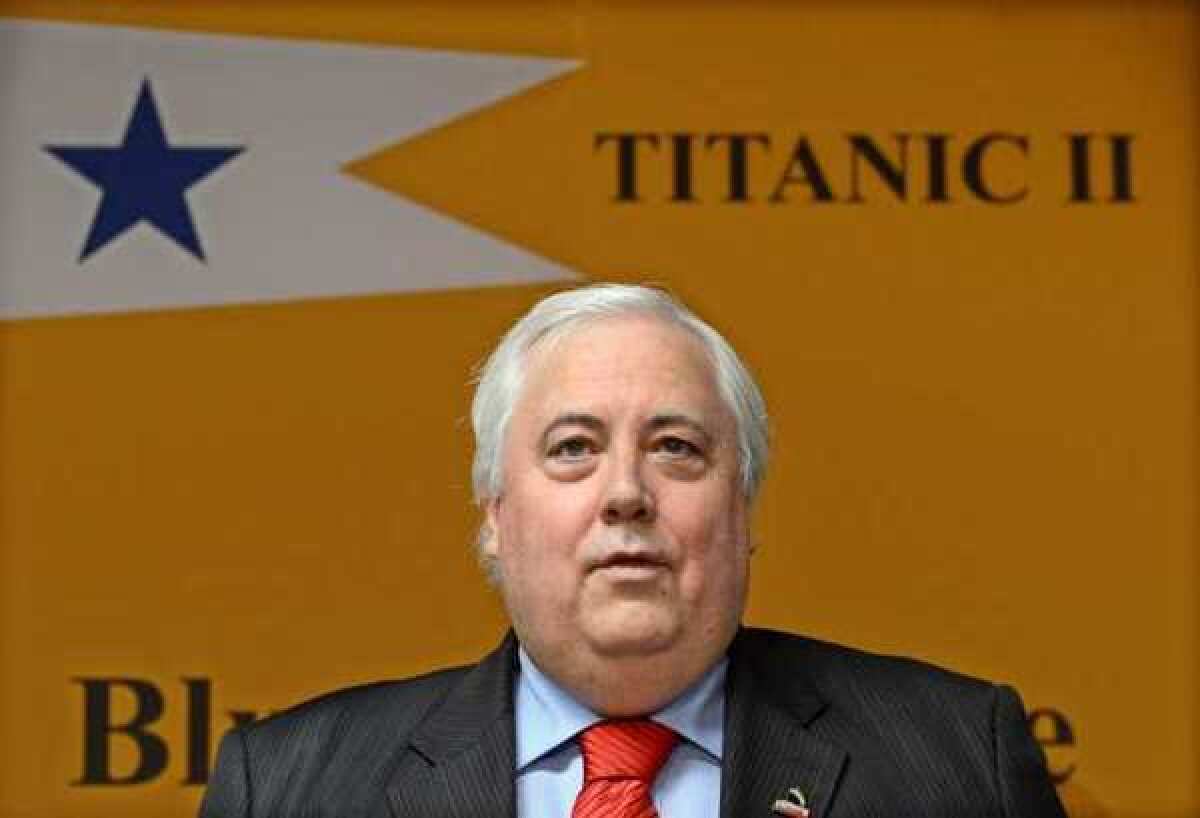 Australian mining magnate Clive Palmer announces his plans to build a new Titanic.