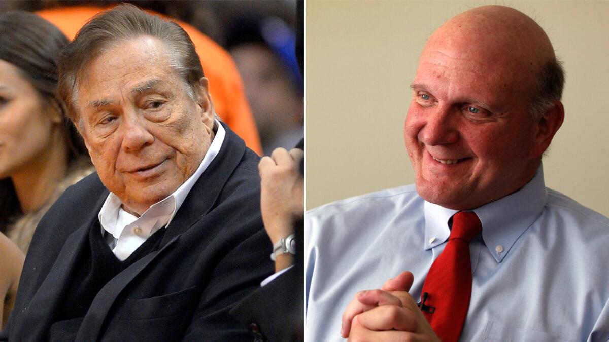 Clippers owner Donald Sterling, left, met Monday with Steve Ballmer, who has offered $2 billion to buy the Clippers.