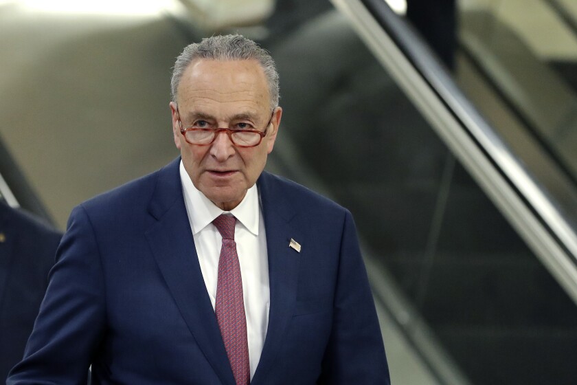 Senate Minority Leader Charles E. Schumer (D-N.Y.). on Capitol Hill on Jan. 31.
