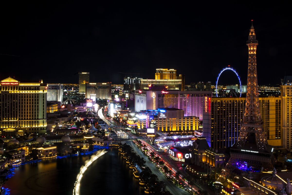 The Las Vegas Strip may again look like this 2019 photo if Nevada can reopen its casinos June 4.