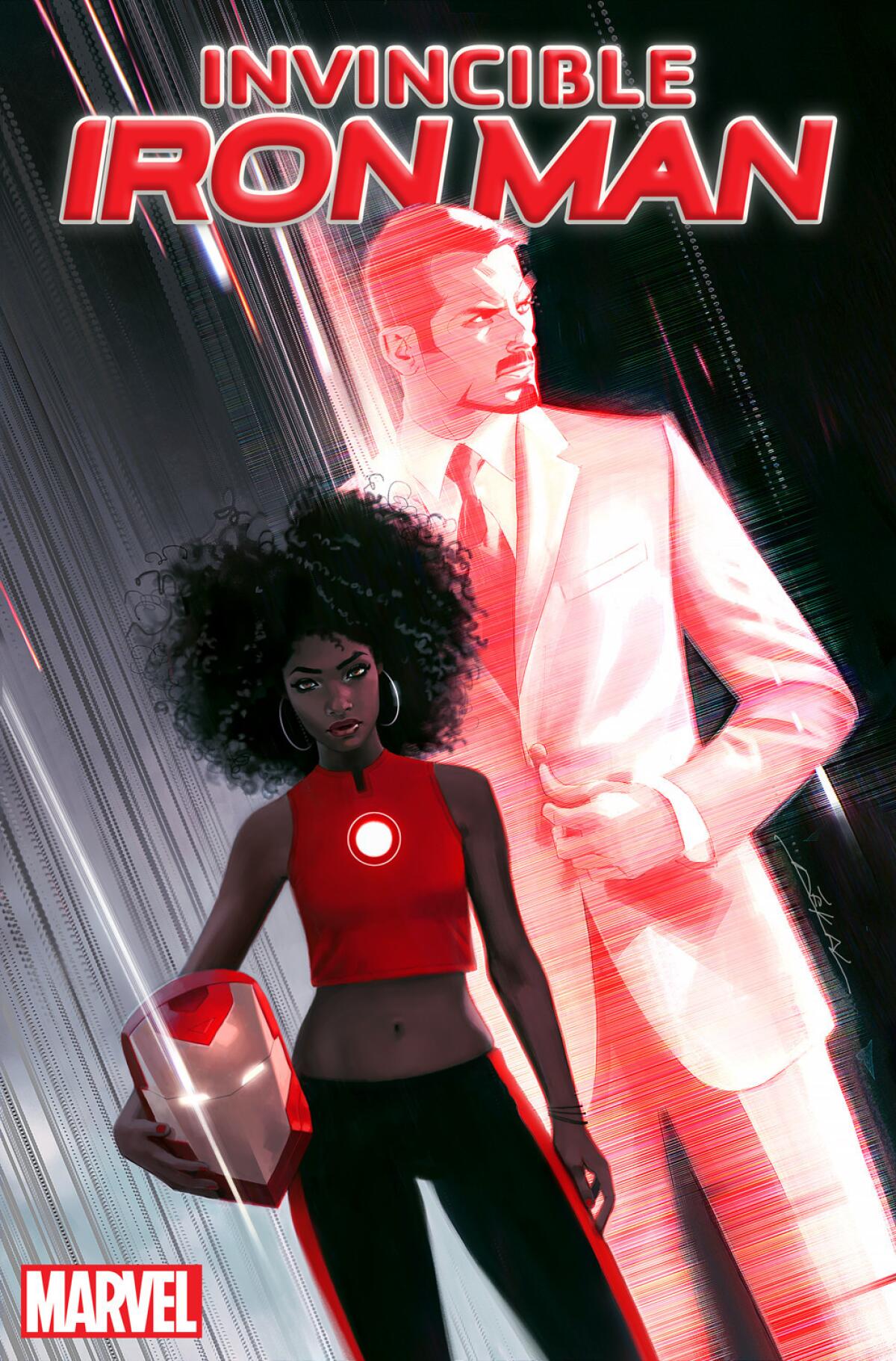 The cover of "Invincible Iron Man" with Riri Williams. (Jeff Dekal / Marvel)