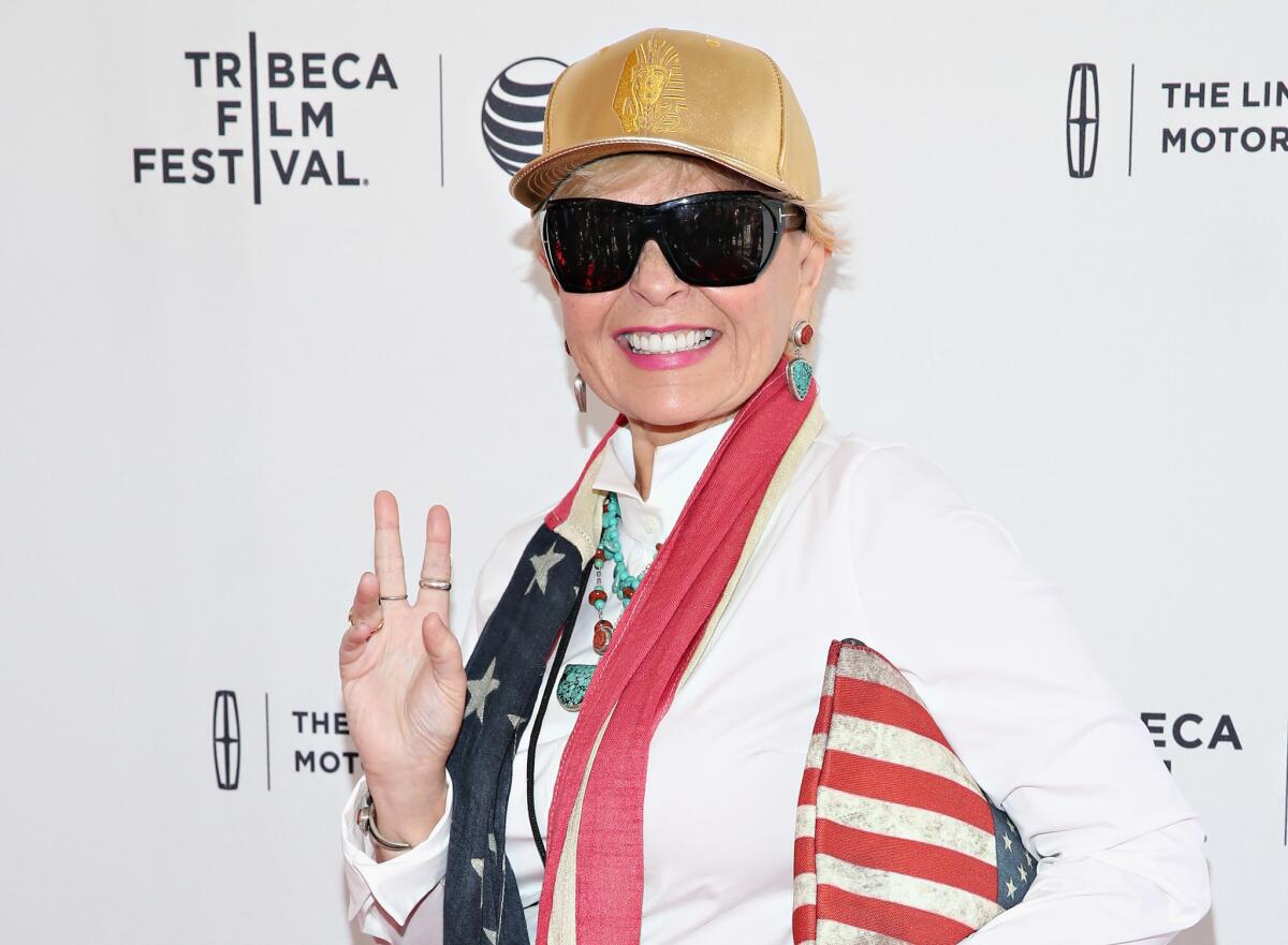 Roseanne Barr at the world premiere of the documentary "Roseanne for President!" during the 2015 Tribeca Film Festival in New York.