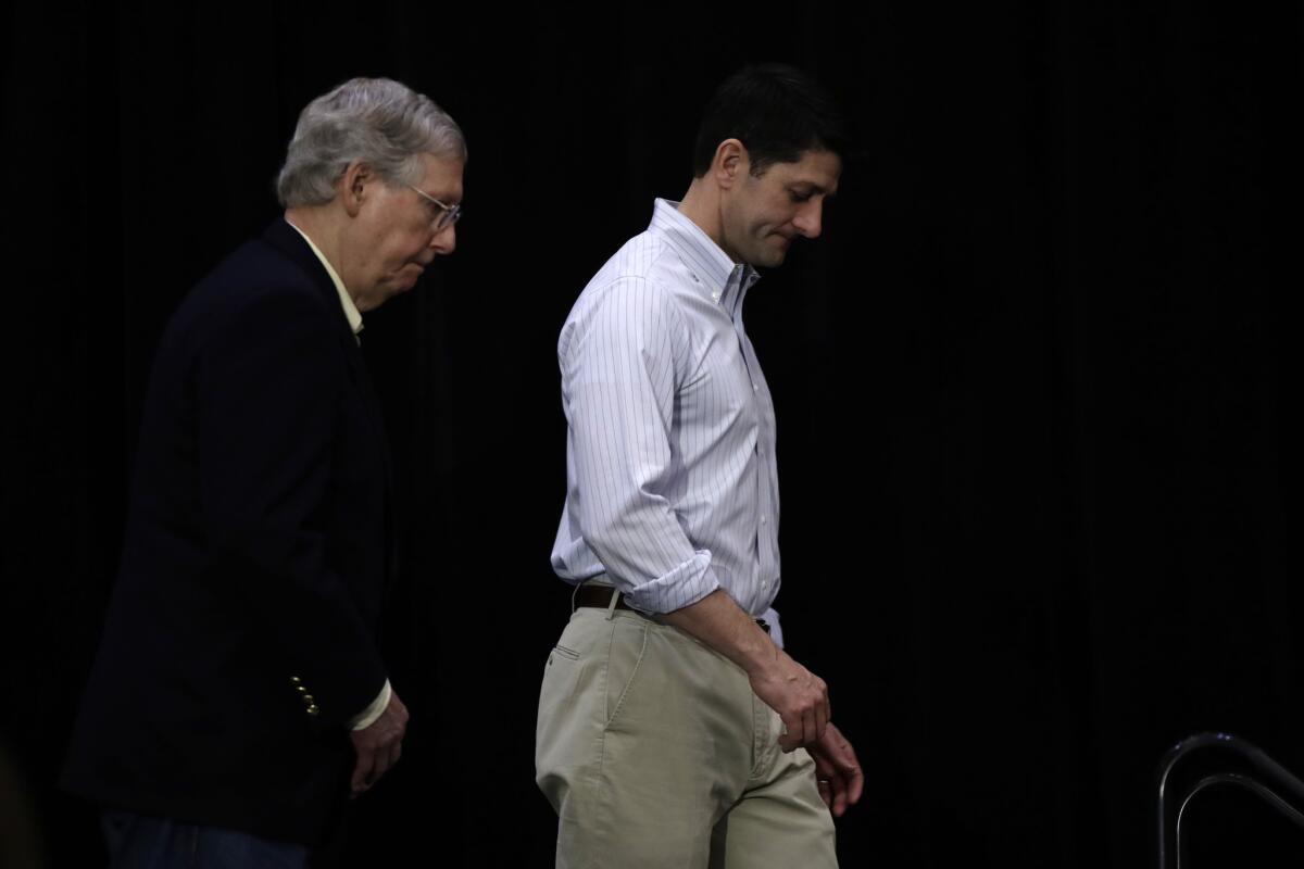 Senate Majority Leader Mitch McConnell and House Speaker Paul D. Ryan.