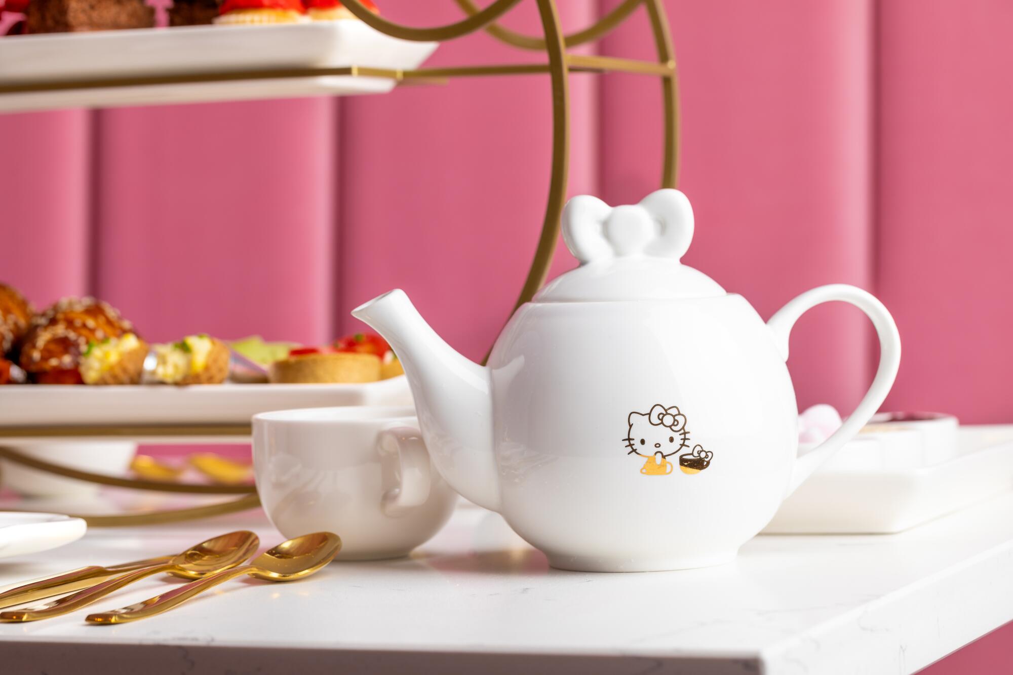Afternoon Tea service at Hello Kitty Cafe in Irvine.